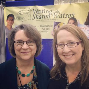 Sharon Watson with friend and social media manager Marcy Crabtree at the Midwest Homeschool Convention in Cincinnati