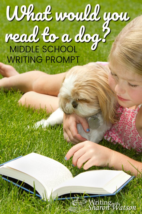 Middle School Writing Prompt - Dogs and cats with Love on a Leash are certified therapy pets so they can help people. You can even read to them in school. What would you read to a dog? #homeschool #homeschoolwriting #writingprompts #middleschool