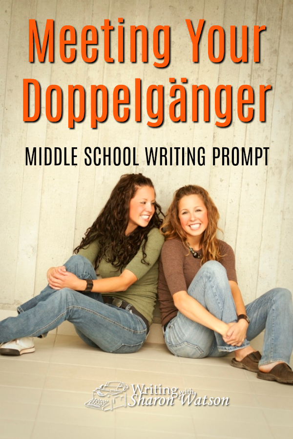Middle School Writing Prompt - Have you ever met someone who looks just like you or like someone you know? Choose from these writing prompt options about a doppelgänger, twin, or look-alike. #homeschool #writingprompts #middleschool #homeschoolwriting