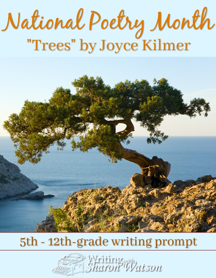 This poem is a lovely tribute to trees and an even stronger statement about the One who made them. Your student will use this poetry writing prompt to write their own poem about something in nature. And there's a surprising prompt as well. #nationalpoetrymonth #poetrywritingprompt #homeschool #homeschoolwriting #poetrywriting