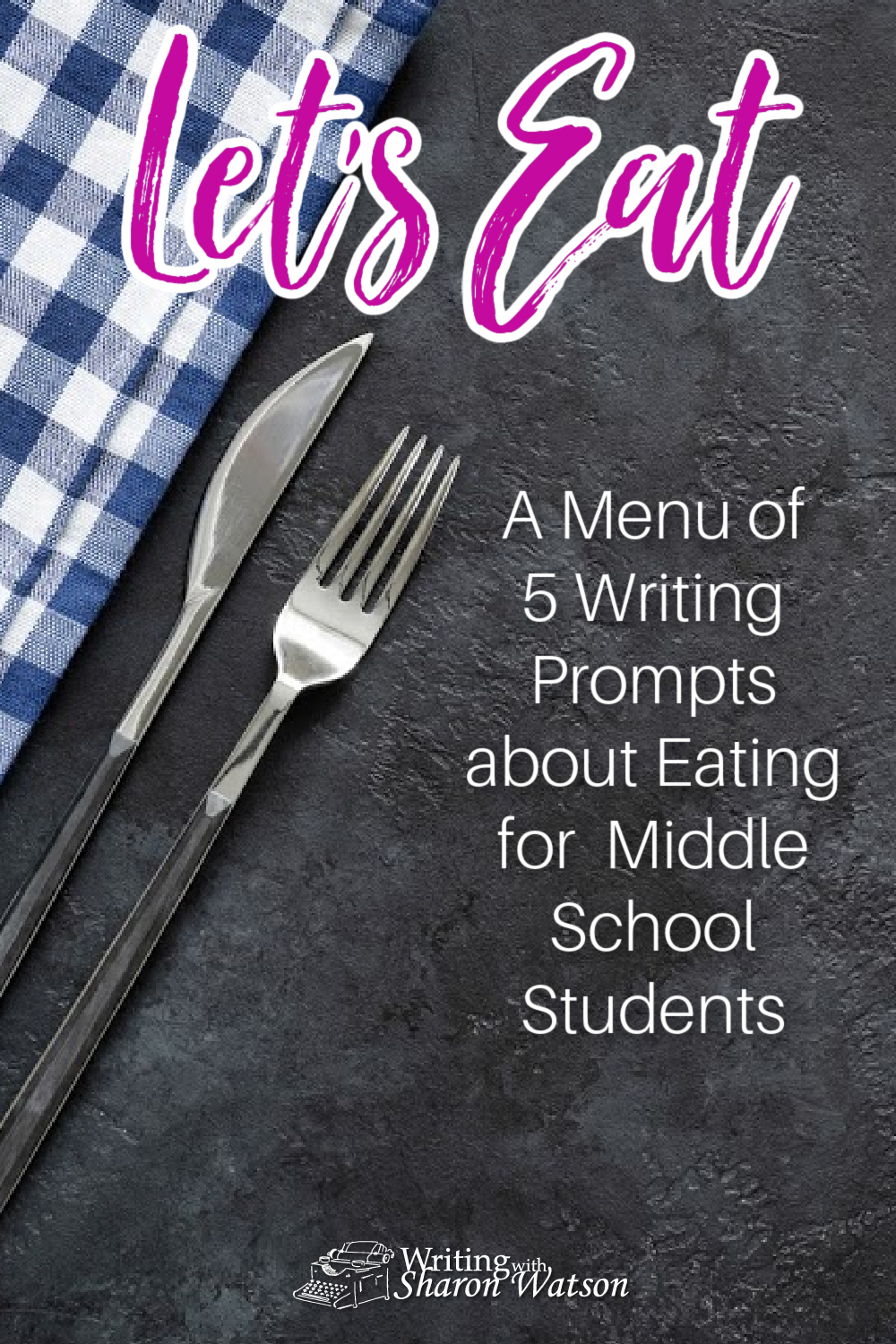 With this yummy writing activity, your middle school student will choose from a menu of 5 writing prompts about eating. #homeschool #homeschoolwriting #writingprompts